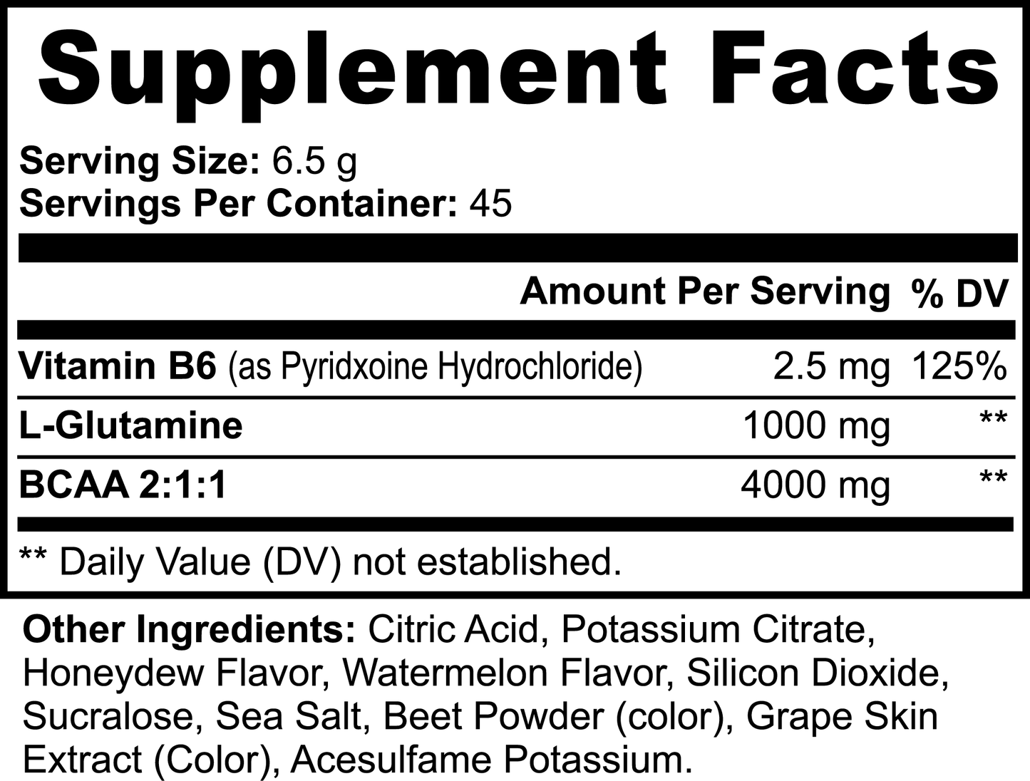 BCAA Post Workout Powder (Honeydew/Watermelon) for Building Lean Muscle