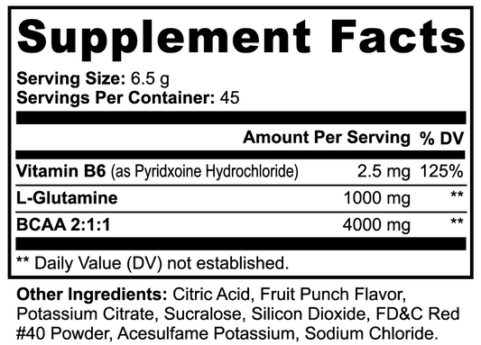 BCAA Shock Powder (Fruit Punch) for Building Lean Muscle