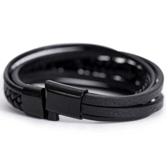 Men's Cross Leather Bracelet